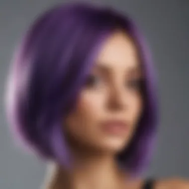 A creative representation of purple hair as a symbol of self-expression