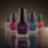 Colorful nail polish bottles showcasing a range of hues.