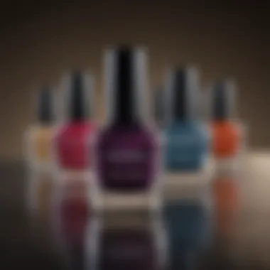 Colorful nail polish bottles showcasing a range of hues.