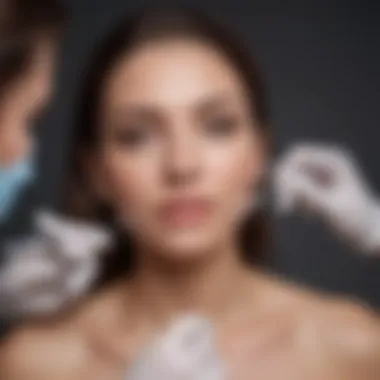 Dermatologist performing skin tag removal procedure