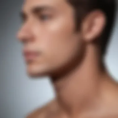 Male silhouette with sculpted jawline