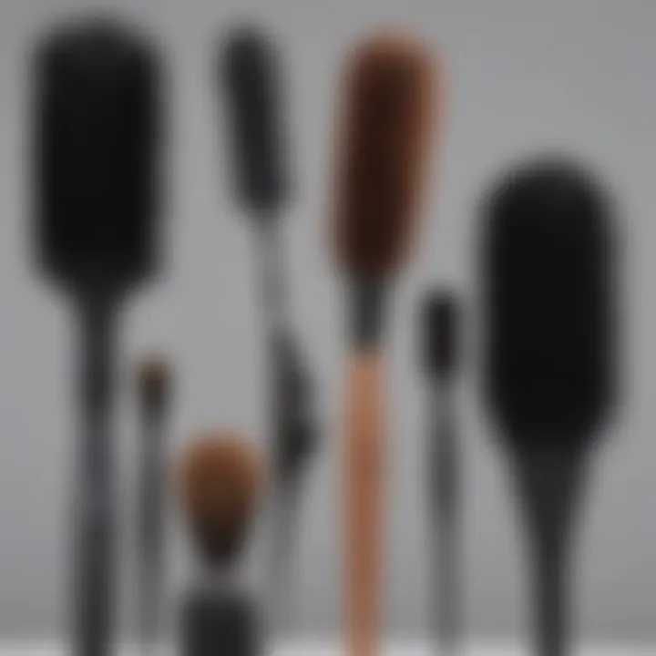 An assortment of brushes suitable for tight curly hair