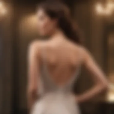 Elegant low-back dress showcasing a delicate bra