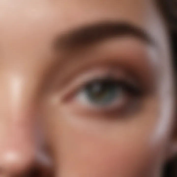 Close-up of eyelids showing dark spots