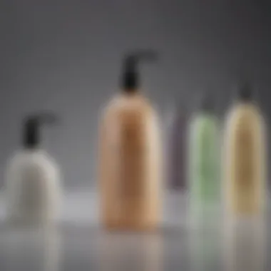 An array of nourishing hair products designed to combat chlorine effects displayed elegantly.