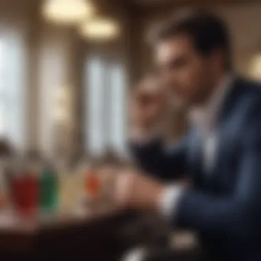 Personalized Sophistication Stylish man enjoying his curated cologne collection