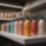 A collection of sulfate shampoo bottles on a shelf