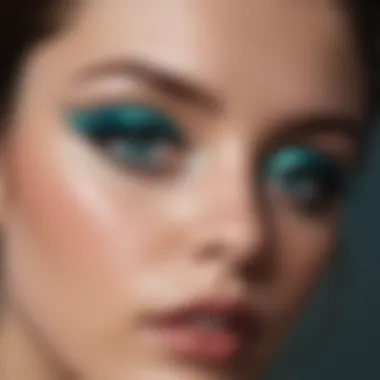 Teal eyeshadow blending seamlessly with a transition shade