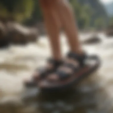 Teva sandals in river rapids