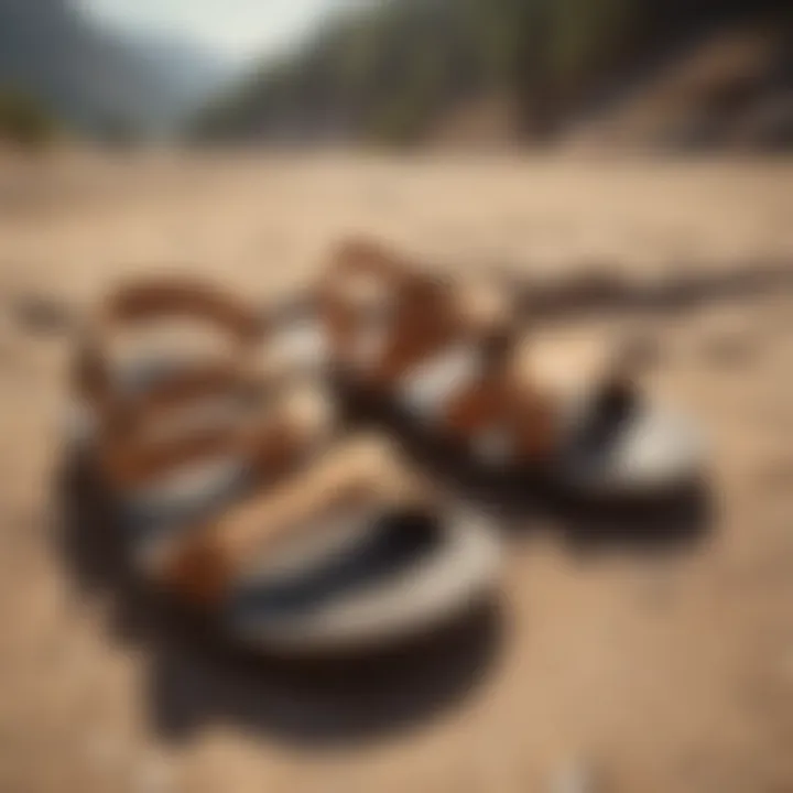 Teva sandals drying under the sun