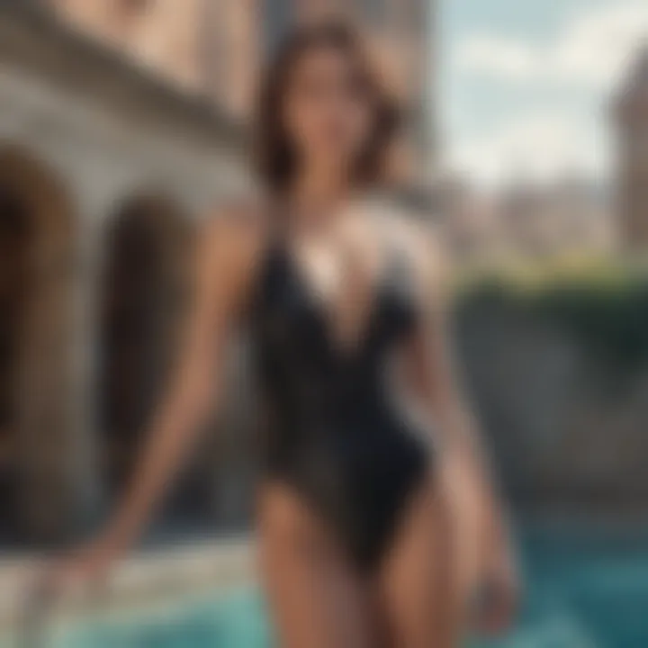 Elegant one-piece bathing suit showcasing a flattering design