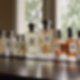 Elegant Jo Malone cologne bottles arranged artistically