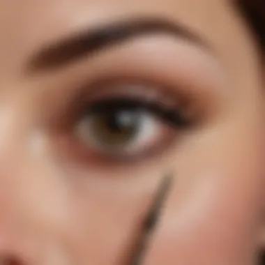 The Precision of Eyeliner Application A close-up view of an eye with expertly applied skin eyeliner, highlighting the precision and artistry involved.