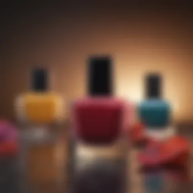 Nail polish bottles showcasing trendy seasonal colors.