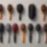 Variety of hairbrushes designed for thick hair