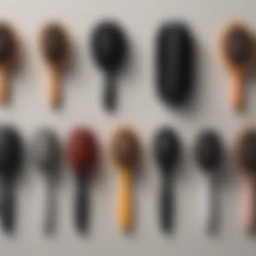 Variety of hairbrushes designed for thick hair