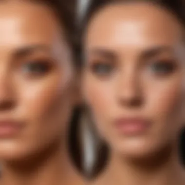 Before and after skin tone comparison illustrating effective self-tanning results