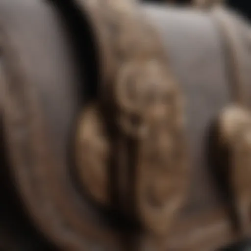 Close-up of the intricate craftsmanship of the Coach Tabby bag