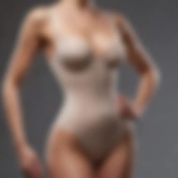 Elegant cupped bodysuit shapewear displayed on a mannequin