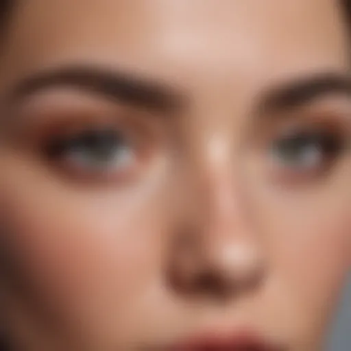 Close-up of full, naturally groomed eyebrows