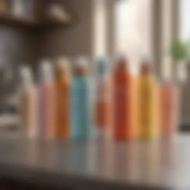 Variety of face sunscreen products on a countertop