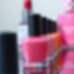 Close-up of a vibrant instant dry nail polish bottle