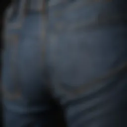 A close-up view of fabric textures used in misses ankle jeans.