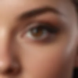 Close-up view of luxurious eyelashes enhanced by mascara