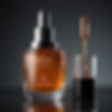 Close-up of a luxurious serum bottle with a dropper