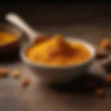 Turmeric powder in a bowl with a spoon