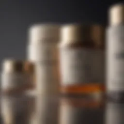 Elegant jars of aging creams