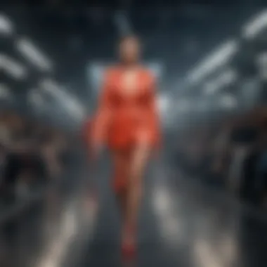 Dynamic Fashion Runway A vibrant fashion runway showcasing diverse styles and designs