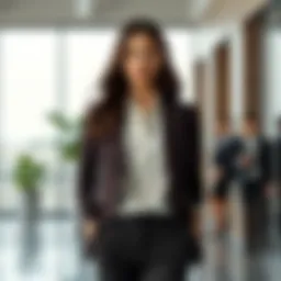 Stylish office attire showcasing a blend of elegance and modern design