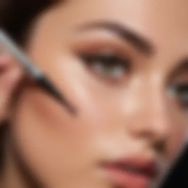 A woman applying eyelash serum with a precision applicator