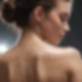 A woman applying gentle exfoliation scrub on her back