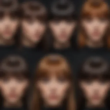 Different styles of bangs showcased on various hair types