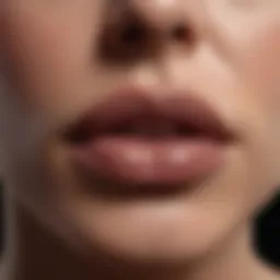 Close-up of lips showing dark pigmentation