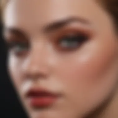 Fair-skinned model showcasing a dramatic eyeshadow look