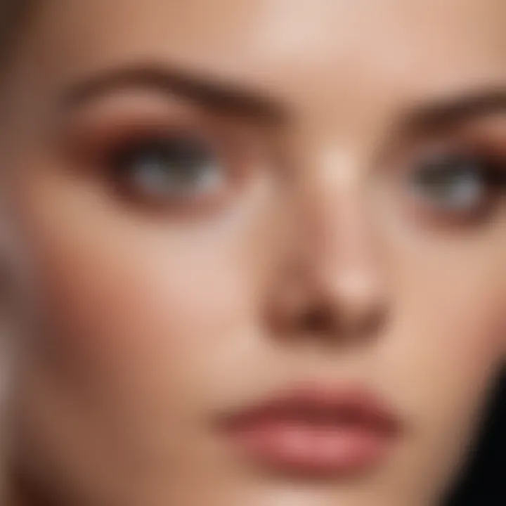 Close-up of fair-skinned eyelids with perfectly blended eyeshadow