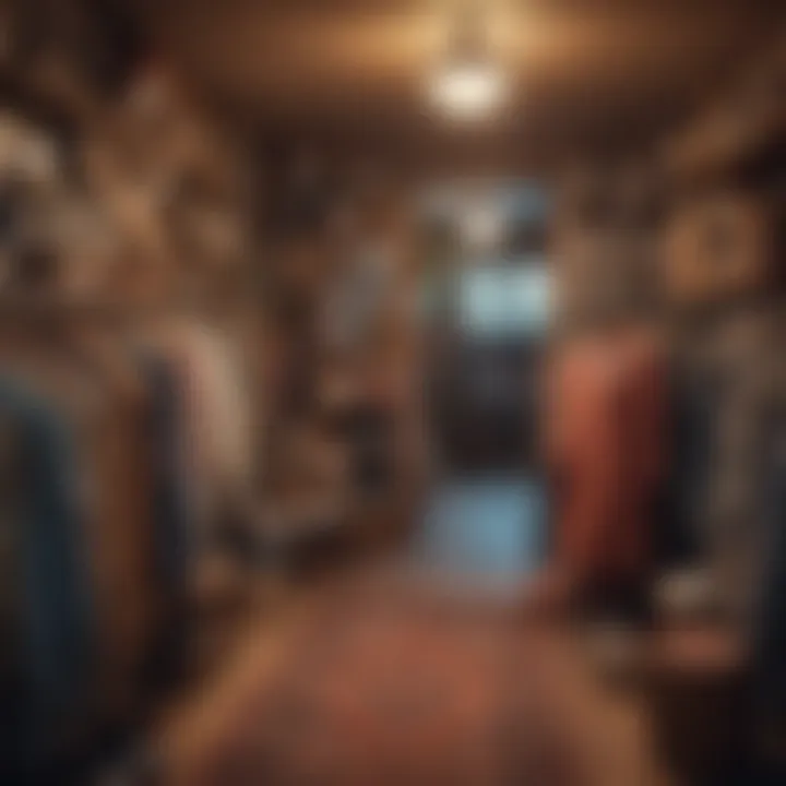 Charming thrift shop filled with unique clothing items