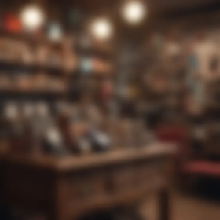 Collection of vintage-inspired accessories on display